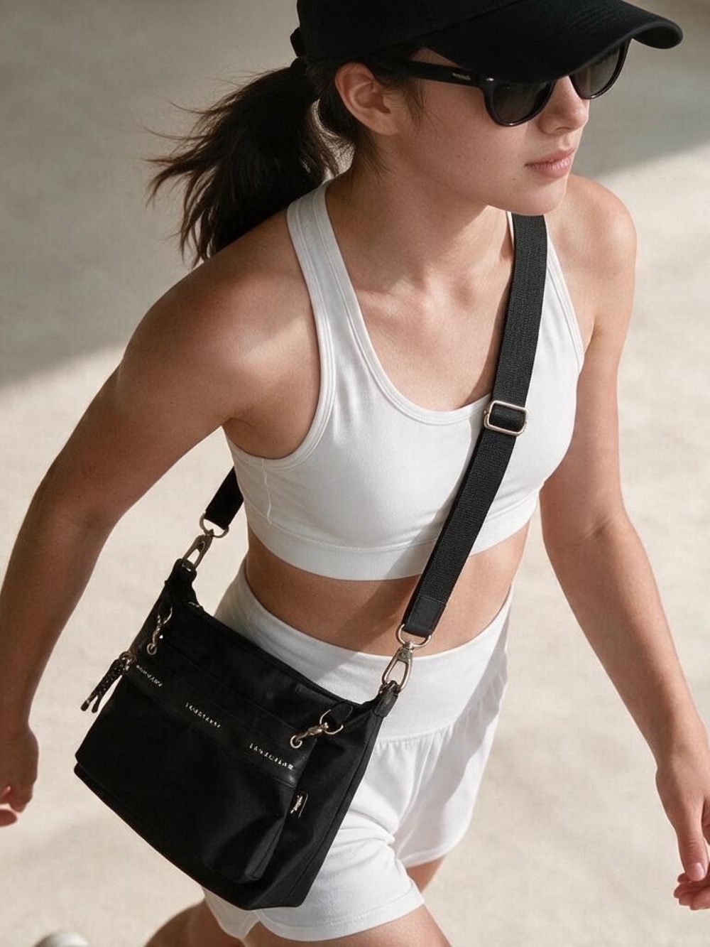 Black Longchamp Crossbody Shoulder Bag - Casual Everyday Carry